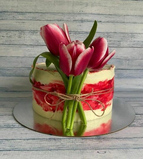 Торт с тюльпанами №506418