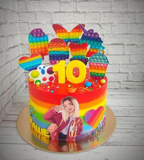 Торт на День Рождения девочке 10 лет №236420