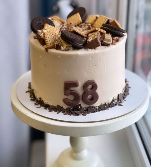 Торт на 58 лет женщине без мастики №109613