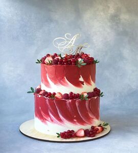 Торт двухъярусный с ягодами №134125