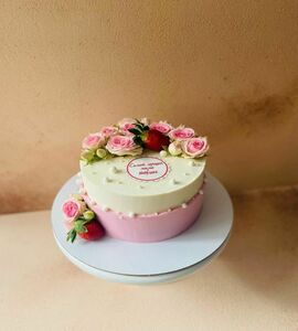 Торт с живыми цветами №504902
