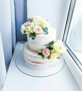 Торт с живыми цветами №504907