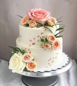Торт с живыми цветами №504908