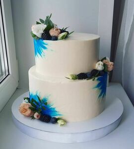 Торт с живыми цветами №504912