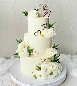 Торт с живыми цветами №504914