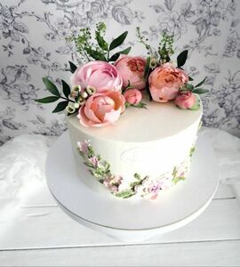 Торт с живыми цветами №504919