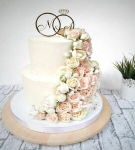 Торт с живыми цветами №504921