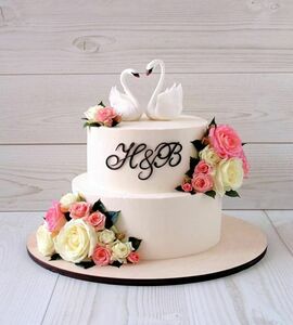 Торт с живыми цветами №504923