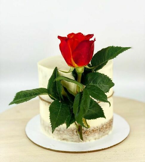 Торт с живыми цветами №504926