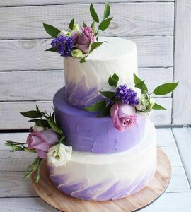 Торт с живыми цветами №504930