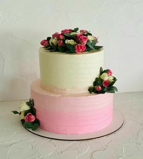 Торт с живыми цветами №504939