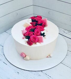 Торт с живыми цветами №504940