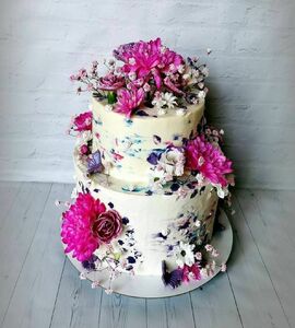 Торт с живыми цветами №504943