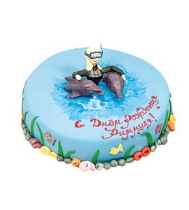 Торт Море с дельфинами