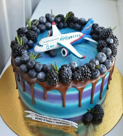Торт самолет с лесными ягодами №344187