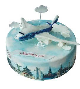 Торт Самолет в облаках