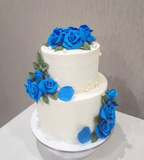 Торт бело-синий №147102