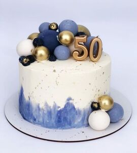 Торт бело-синий №147106