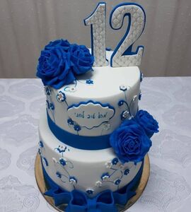 Торт бело-синий №147109