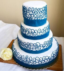 Торт бело-синий №147127