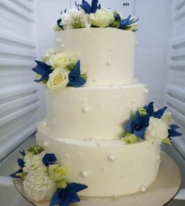 Торт бело-синий №147128