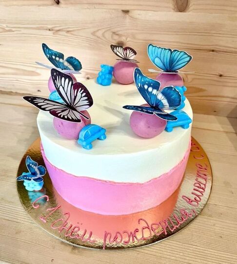 Торт с бабочками для девочки №127641