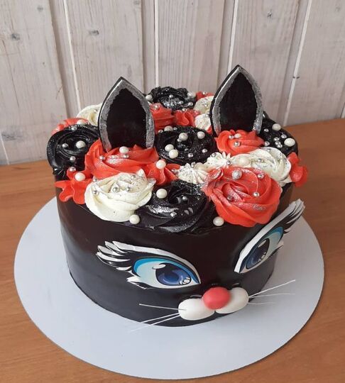 Торт черная кошка девочке №185213