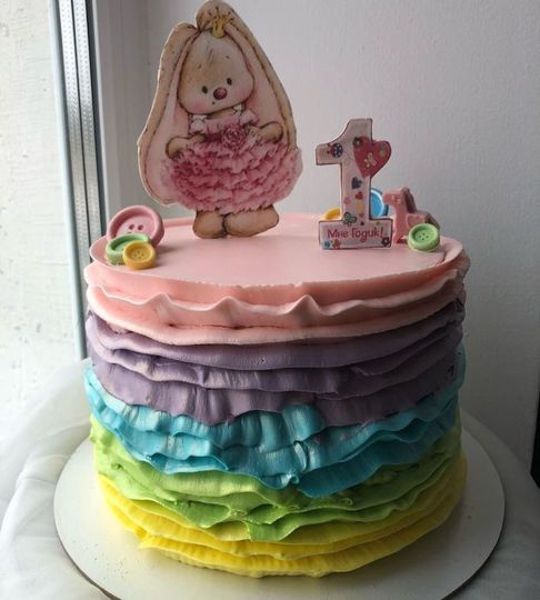 Торт на 1 годик девочке омбре №211716