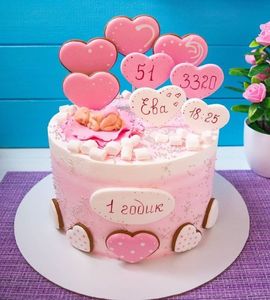 Торт на 1 год девочке №211860