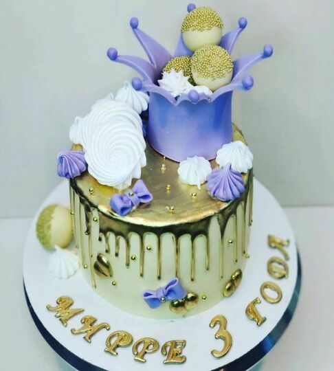 Торт принцессе золотой №485507