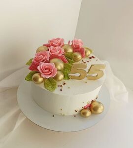 Торт женщине с цветами №125820