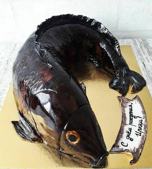 Торт с рыбой на день рождения №492308