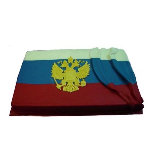 Торт на 23 февраля флаг России с гербом
