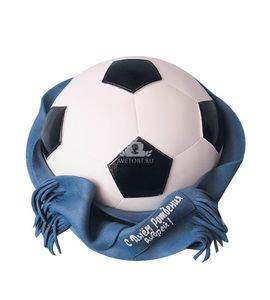 Торт Футбольный мяч с шарфом