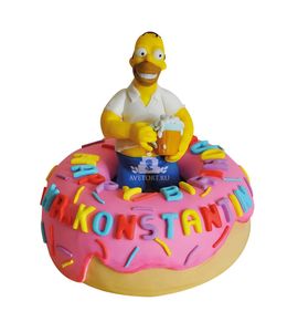 Торт Гомер с пивом в пончике